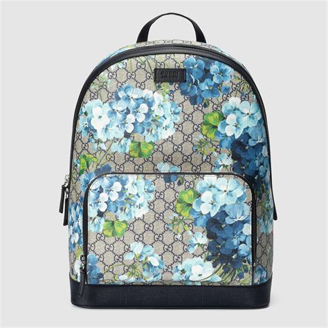 gucci floral print with crystals|gucci backpack with blue flowers.